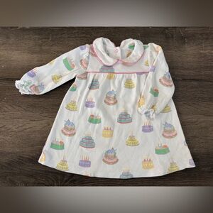 🎂 TBBC 18-24M Holly Day LS Dress Piece of Cake EUC
